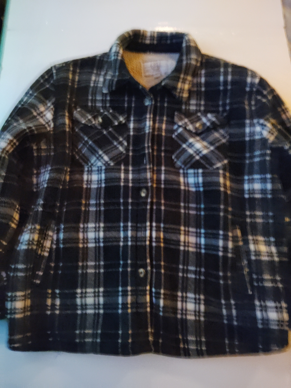 Sage Black and White Plaid Utility Jacket